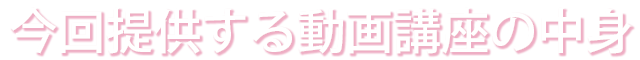 今回提供する動画講座の中身